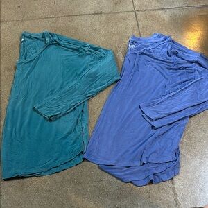 2 long sleeve Mossimo Tops (blue and teal)
